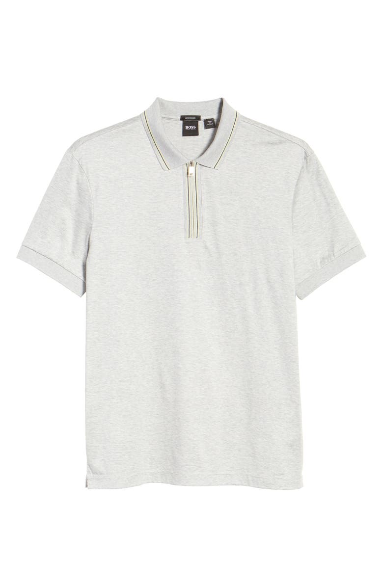 BOSS Paras Heathered Cotton Polo Shirt, Alternate, color,