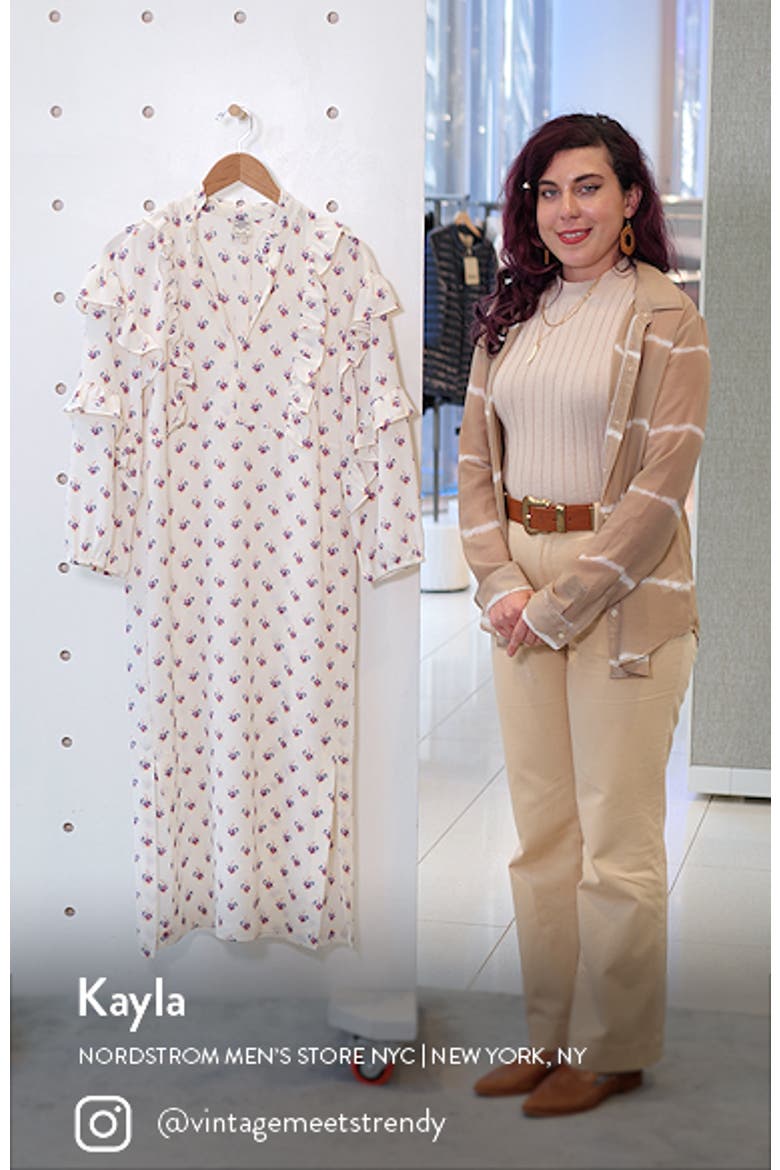 Ahadi Floral Long Sleeve Midi Dress video