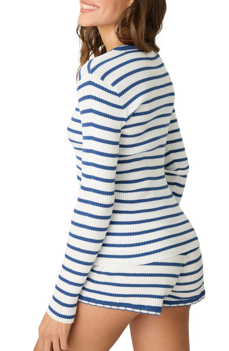 PJ Salvage Seaside Long Sleeve Lounge Henley, Alternate, color, Ivory