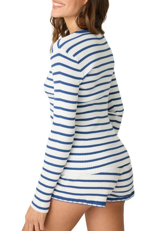 Pj Salvage Seaside Long Sleeve Lounge Henley In Ivory