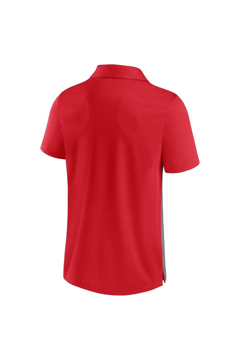 Men's Fanatics Red/Heathered Gray Wisconsin Badgers Split Block Color Block Polo, Alternate, color, Red