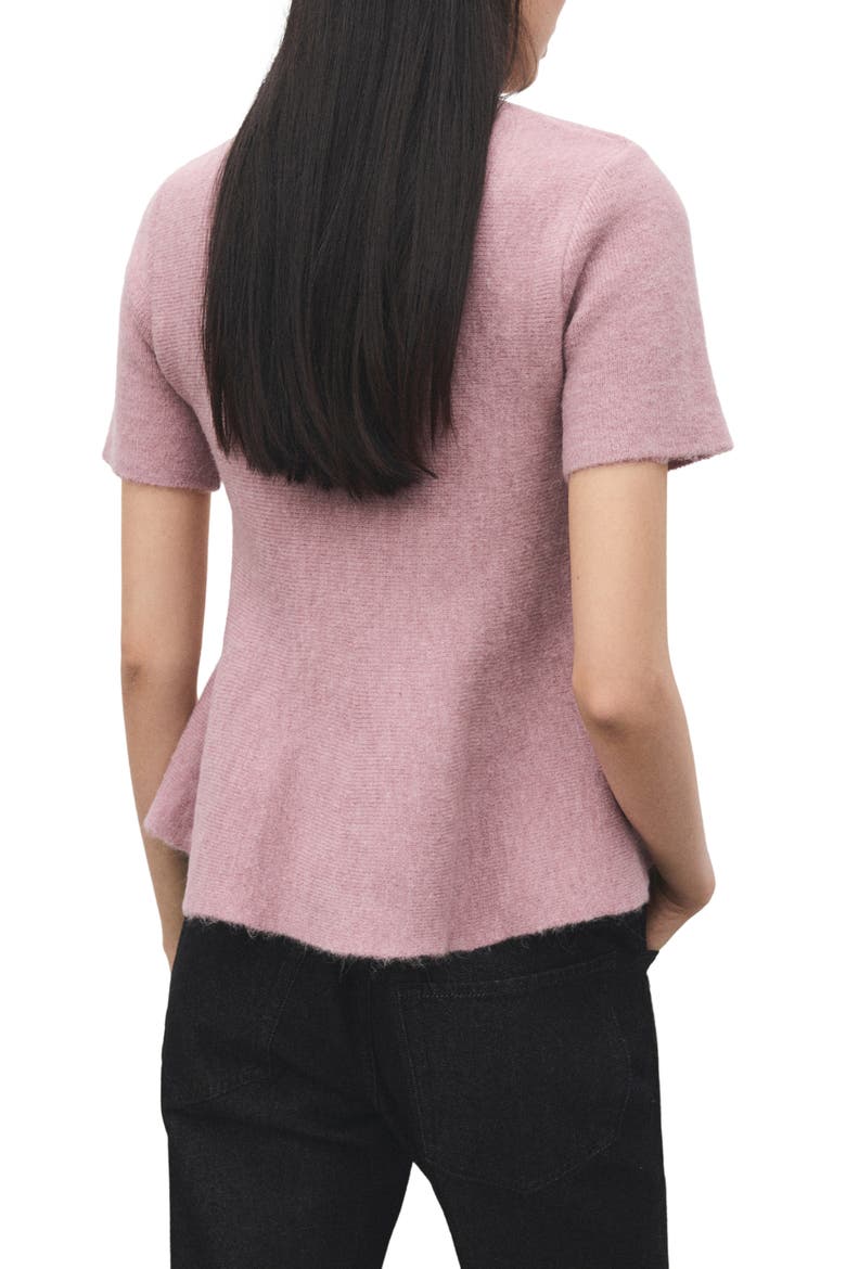 Short Sleeve Peplum Sweater, Alternate, color, PASTEL PINK