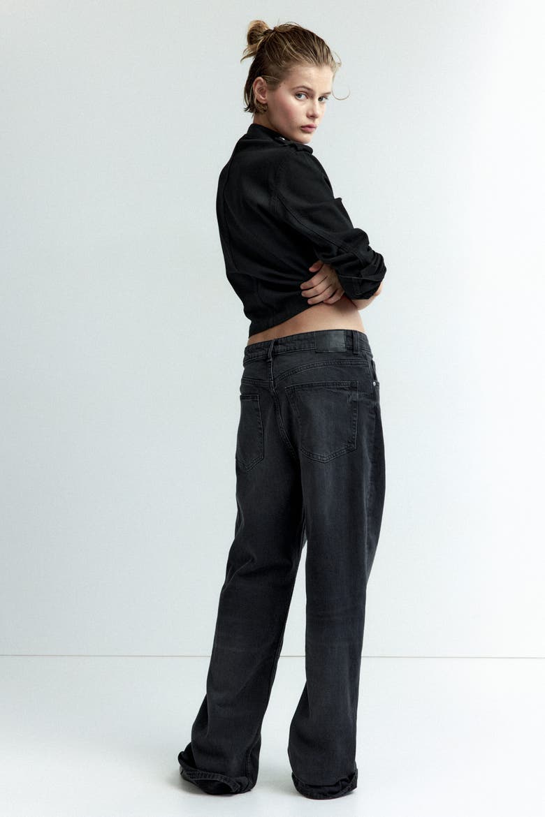 Straight High-Waist Jeans, Alternate, color, Denim black