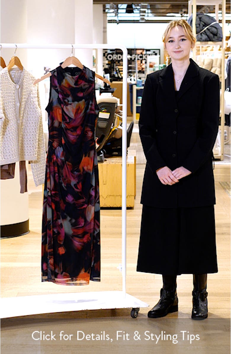 Ruched Floral Print Cocktail Dress, sales video thumbnail