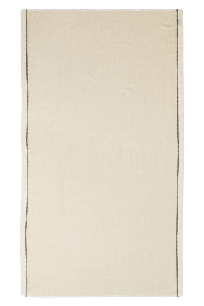 Ives Chevron Border Cashmere Fringe Scarf, Main, color, RU7701 NATURAL