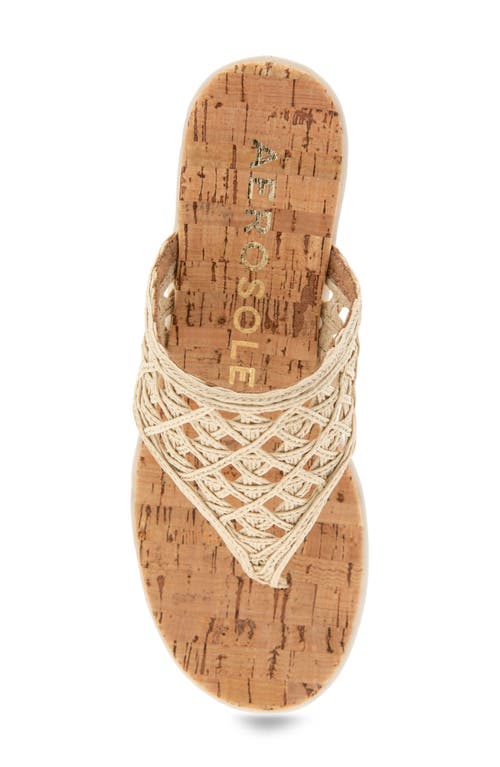 Shop Aerosoles Ivie Wedge Sandal In Natural Raffia