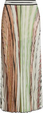 Missoni Flame Space Dye Stripe Pleated Midi Skirt