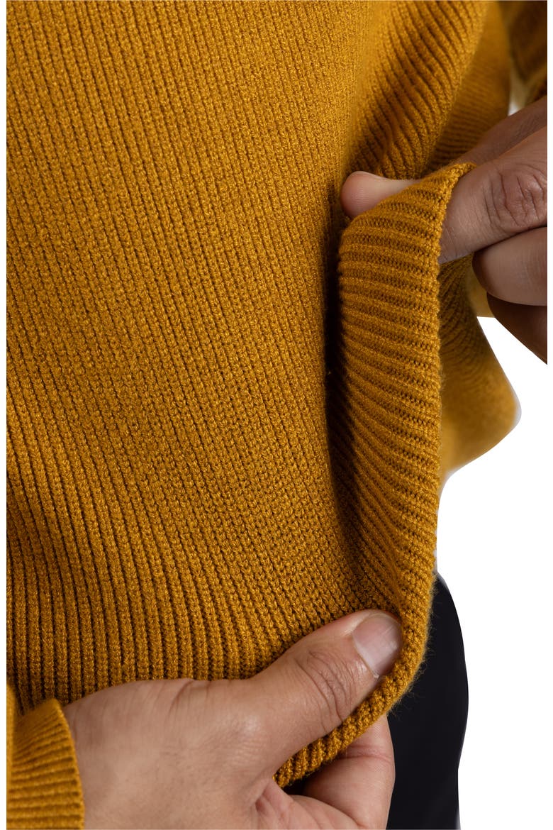 Ribbed Crewneck Sweater, Alternate, color, MUSTARD