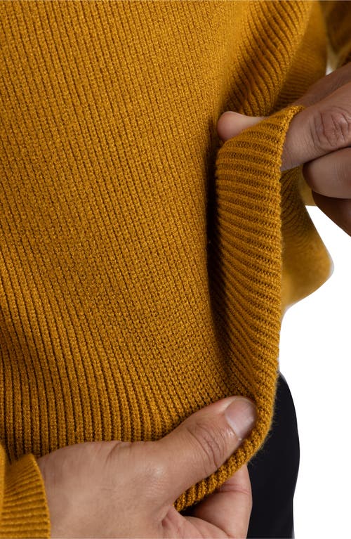 Spring + Mercer Ribbed Crewneck Sweater In Mustard