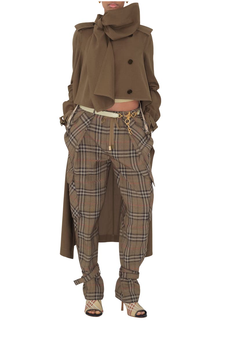 Long Silk Scarf Trench Coat, Main, color, Stoat brown