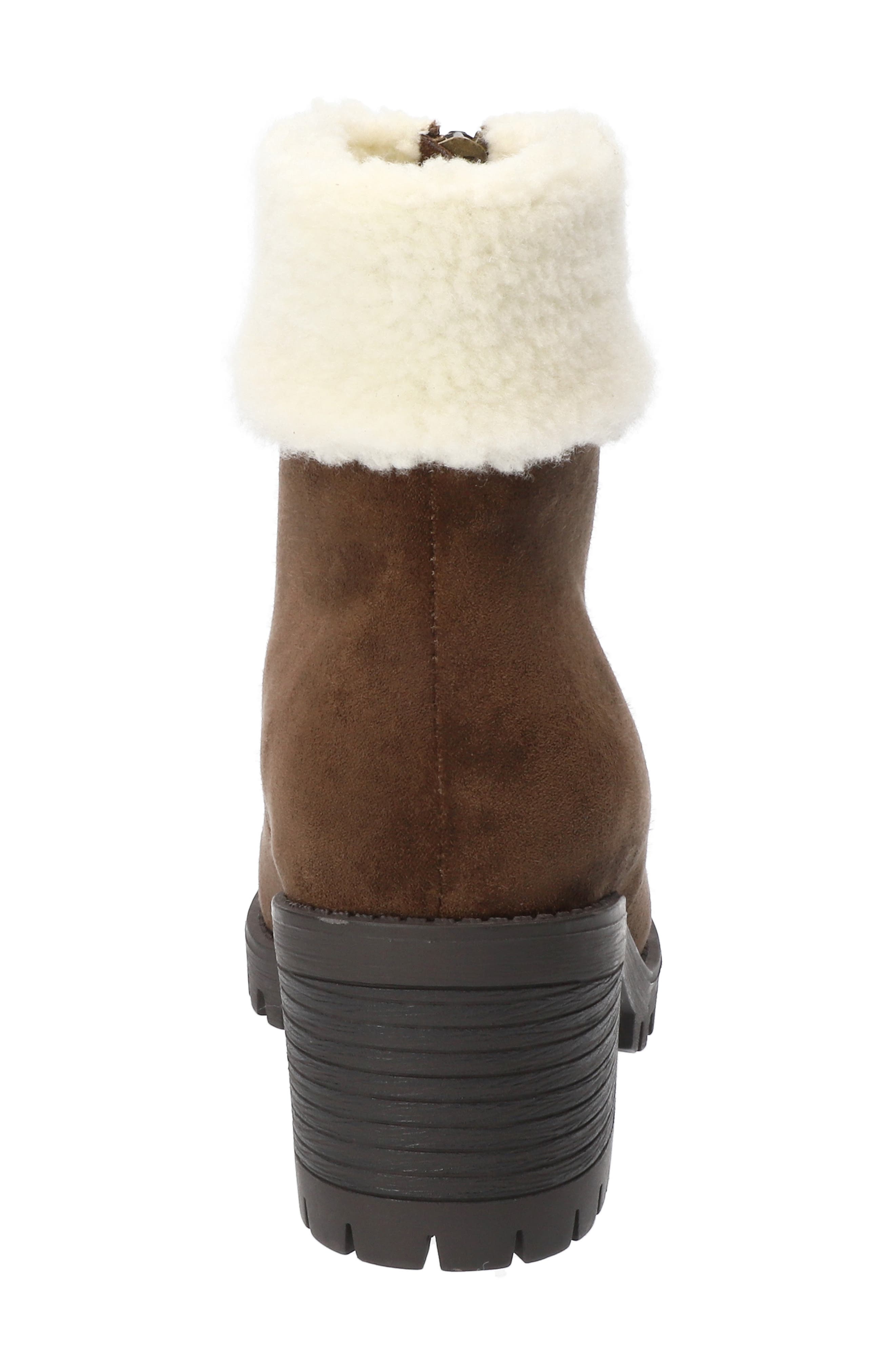 Cable Bootie, Alternate, color, DARK BROWN SUPER SUEDE/ FLEECE
