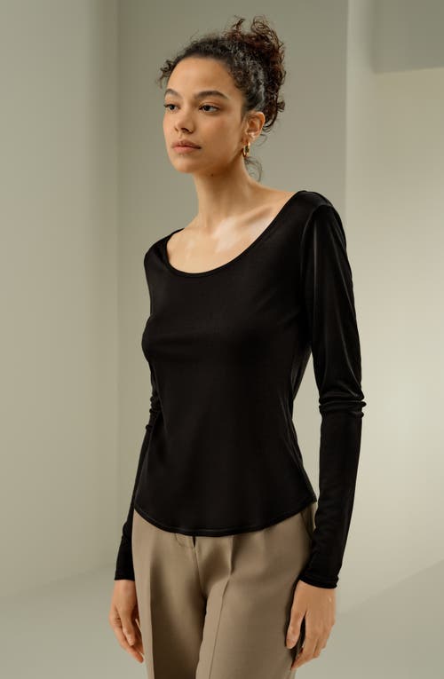 Lilysilk Scoop-neck Pure Silk Slim Fit Top In Multi
