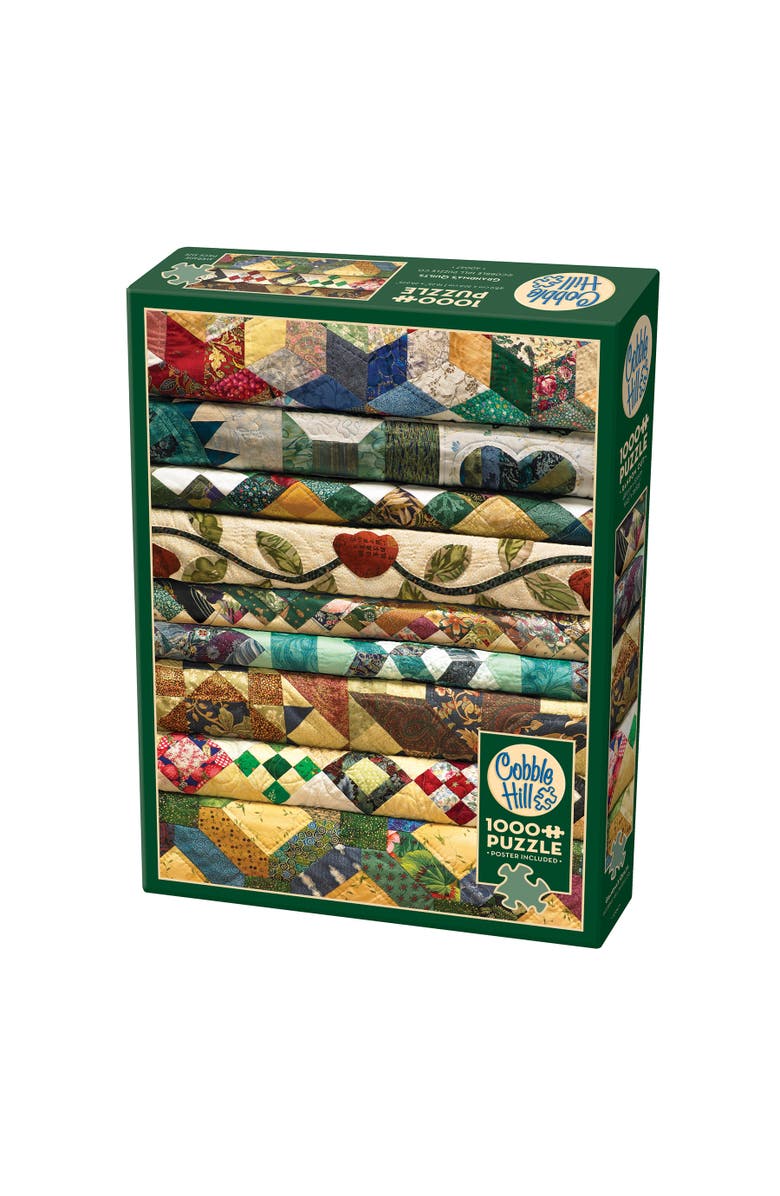 Cobble Hill 1000 Piece Puzzle Grandma's Quilts Jigsaw, Main, color, Multicolored