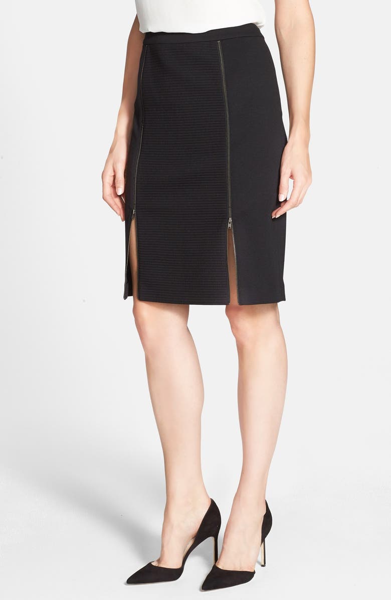 Halogen<sup>®</sup> Zip Detail Ottoman Panel Pencil Skirt, Main, color, 