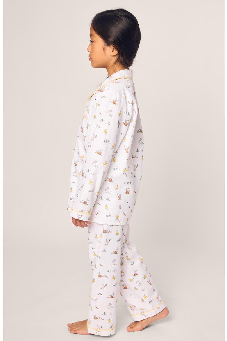 Kids' Easter Print Cotton Blend Twill Two-Piece Pajamas, Alternate, color, WHITE