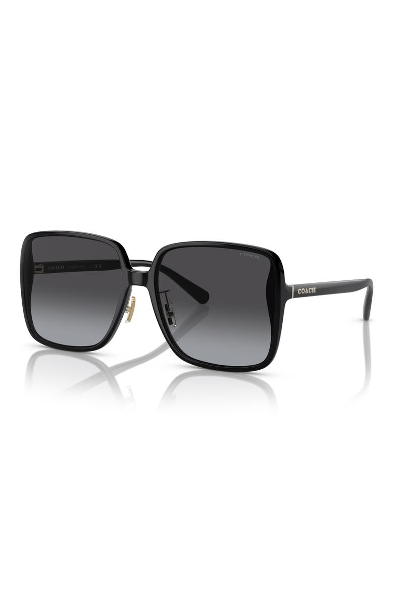 61mm Gradient Square Sunglasses, Alternate, color, BLACK / GREY GRADIENT
