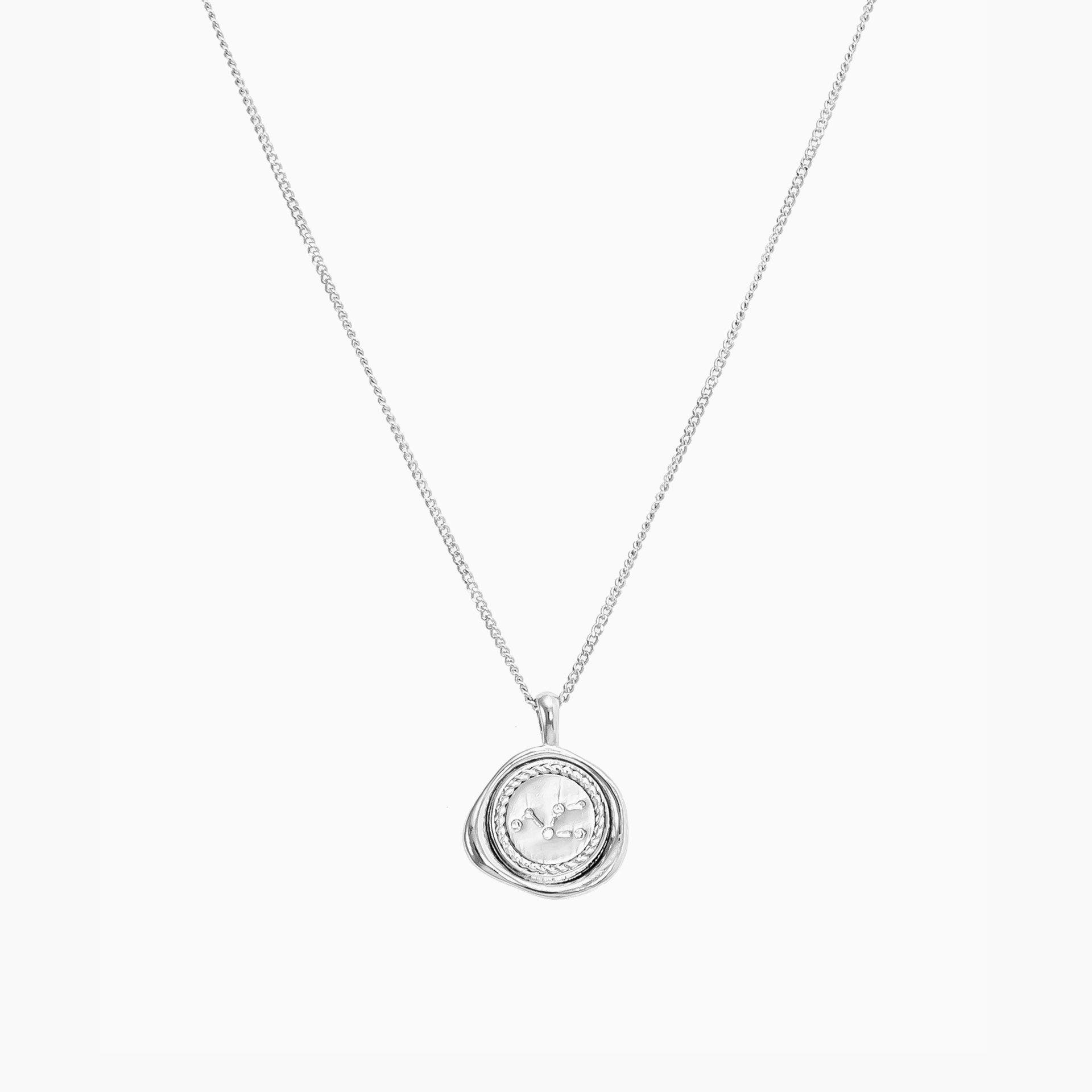 Bearfruit Jewelry 14k Gold Plated Seal Constellation Necklace 12 Zodiac Signs Holiday Gift Guide In Gray