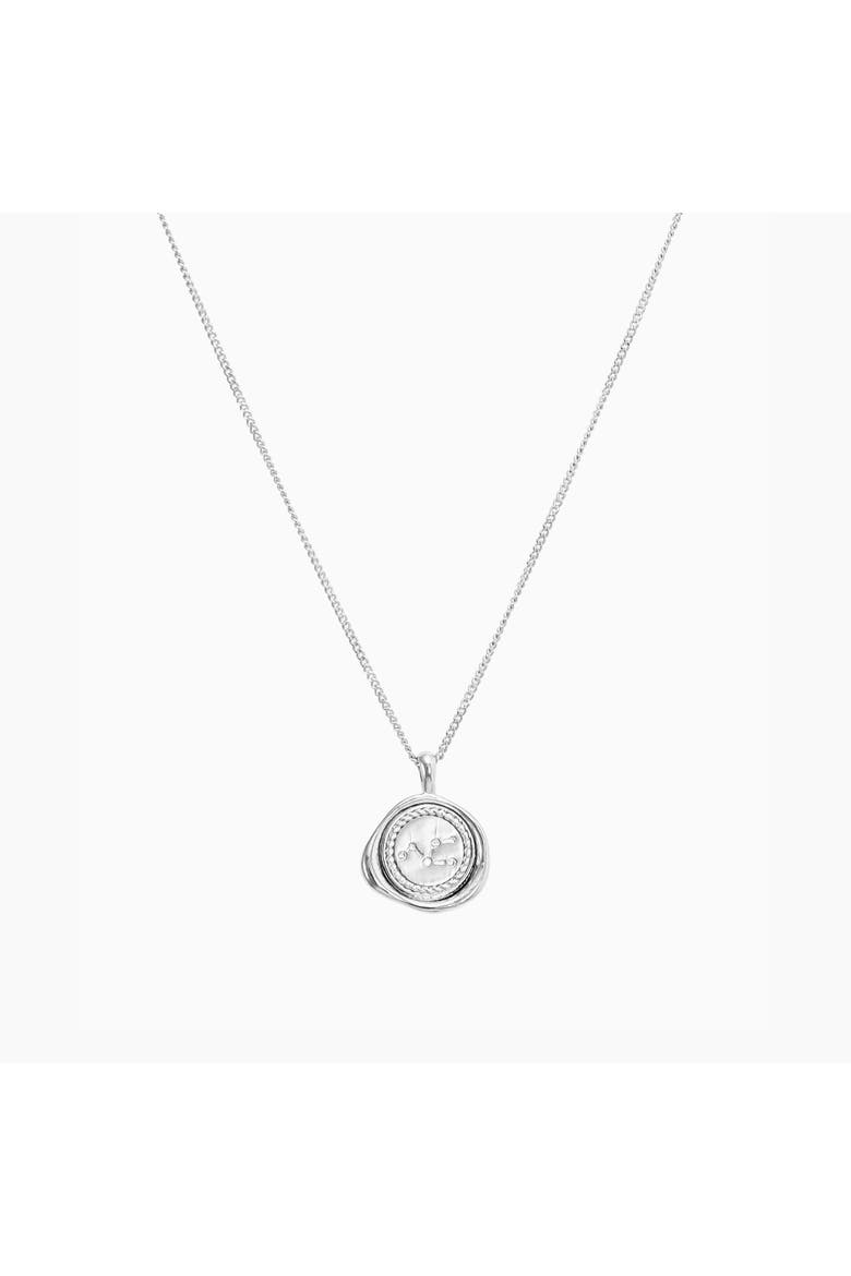 14k Gold Plated Seal Constellation Necklace 12 Zodiac Signs Gift Guide, Main, color, Silver - Cancer