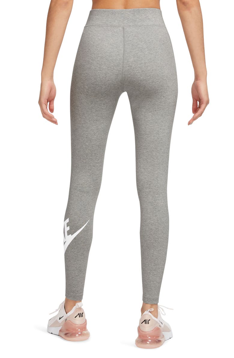 Nike Sportswear Classics High Waist Graphic Leggings, Alternate, color, Dark Grey Heather/ White