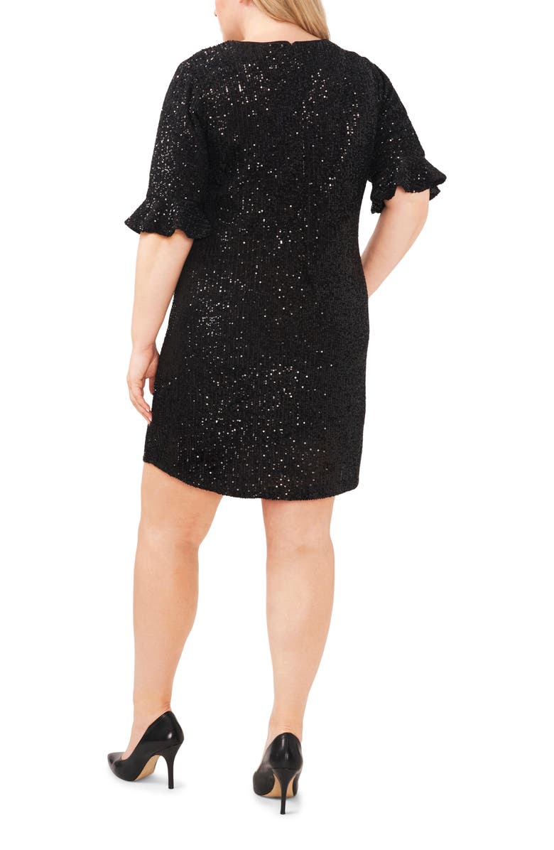 CeCe Sequin V-Neck Cocktail Dress, Alternate, color,