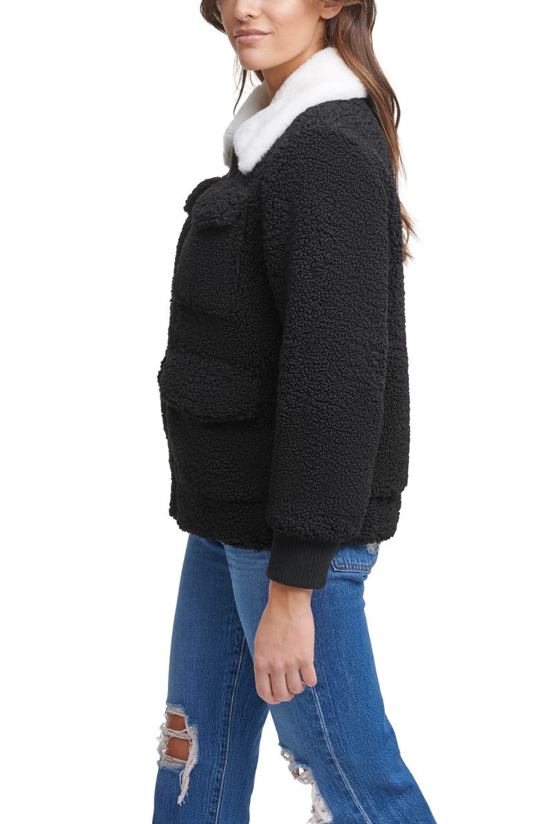 Levi's<sup>®</sup> Faux Fur Collar Fleece Jacket, Alternate, color,
