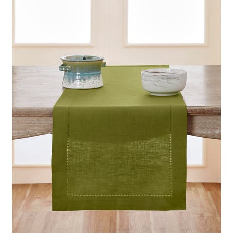 Linen Table Runner - Classic Hemstitch