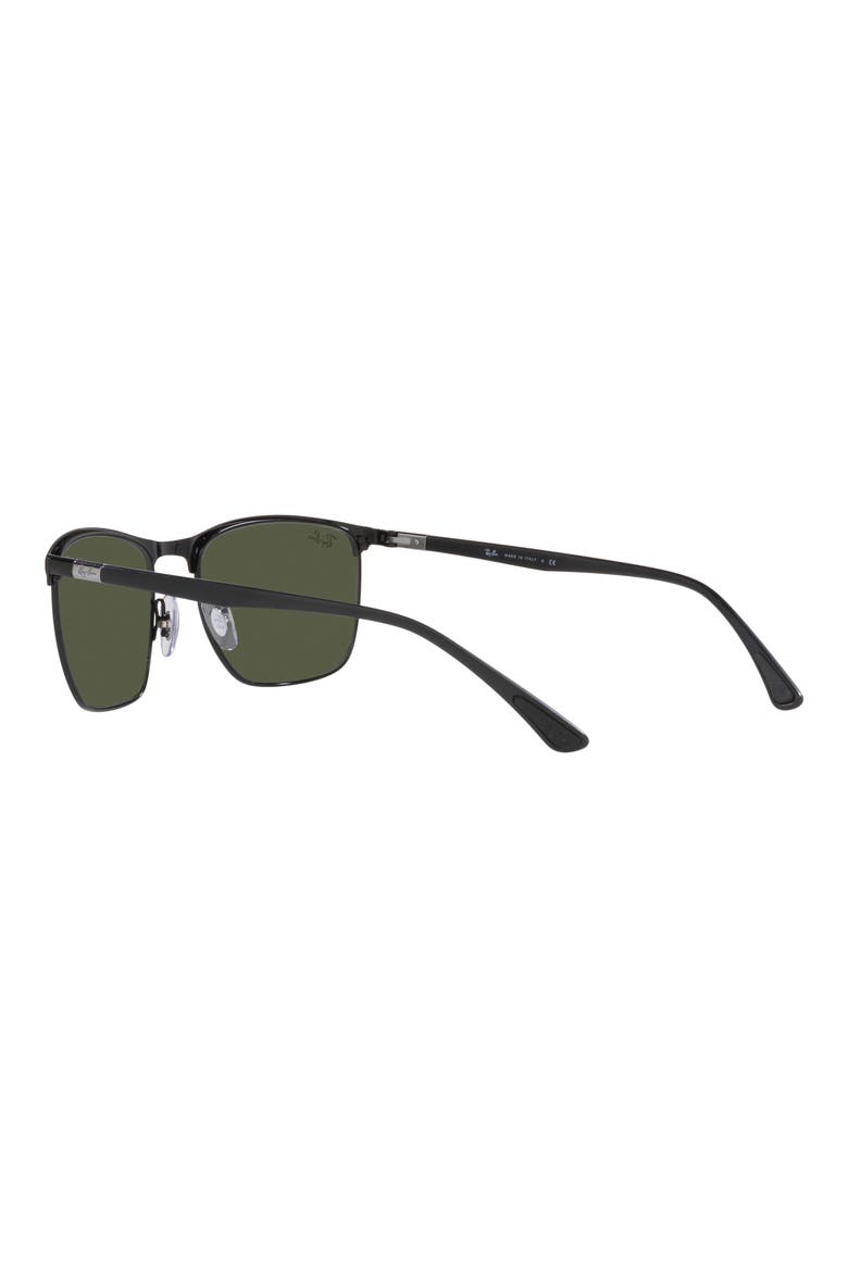 57mm Square Sunglasses, Alternate, color, MATTE BLACK