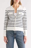 T Tahari Milano Stripe Crop Sweater Jacket