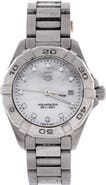 Pre-Owned Tag Heuer Aquaracer 300M Quartz Watch Stainless Steel with Diamond Markers and Mother of Pearl 32