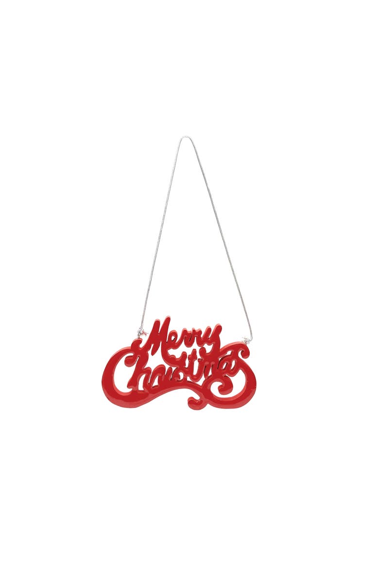 MDF Enamel Merry Christmas Ornament A/2, Main, color, Red