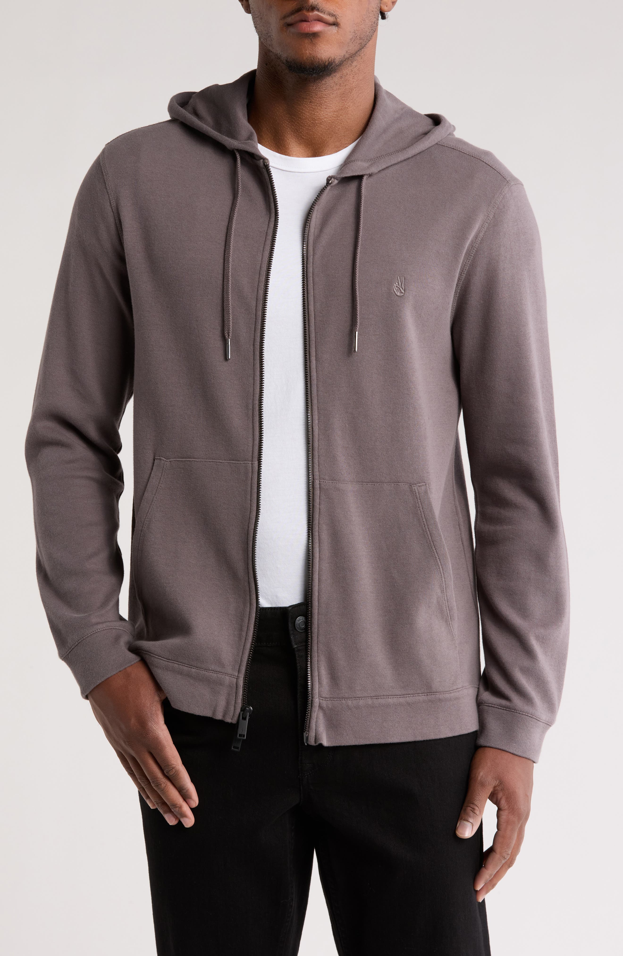 John Varvatos Double Knit Zip-Up Hoodie
