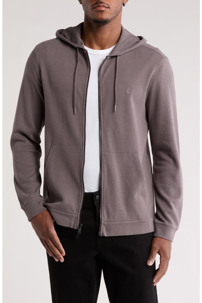 Double Knit Zip-Up Hoodie, Main, color, METAL GREY
