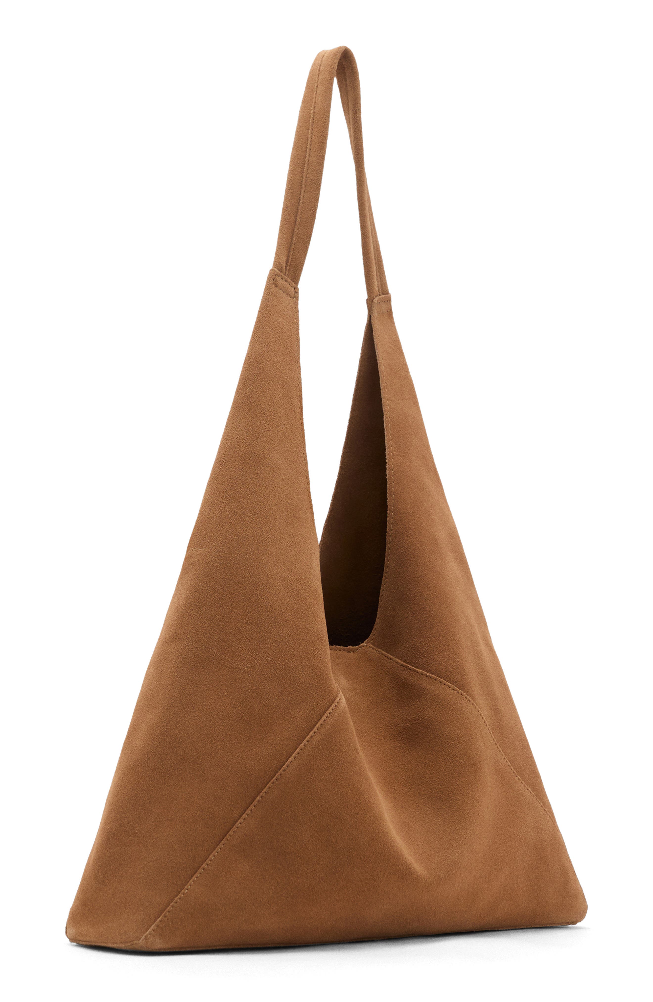 MANGO Suede Shoulder Bag, Alternate, color, Leather