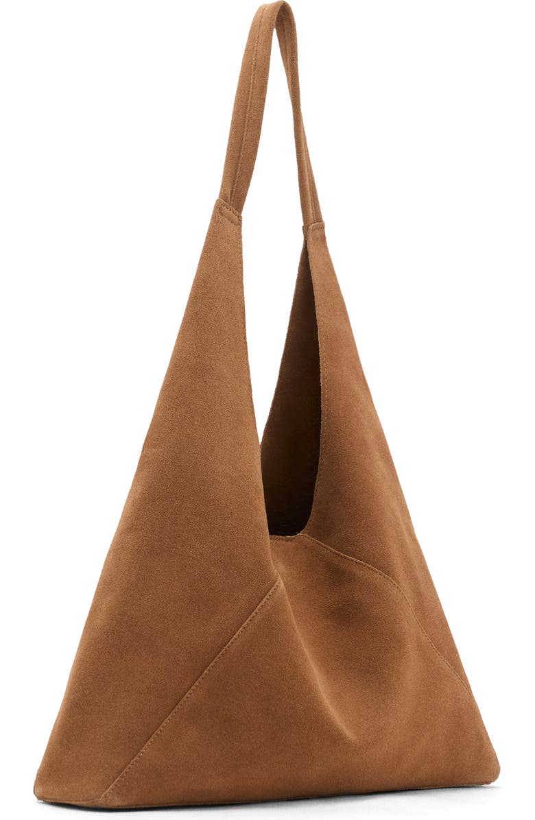 MANGO Suede Shoulder Bag, Alternate, color, Leather