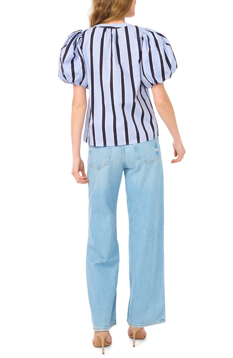 Vince Camuto Stripe Puff Sleeve Top, Alternate, color, 