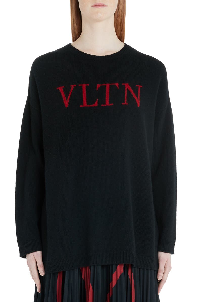 Valentino VLTN Logo Wool & Cashmere Sweater, Main, color, 