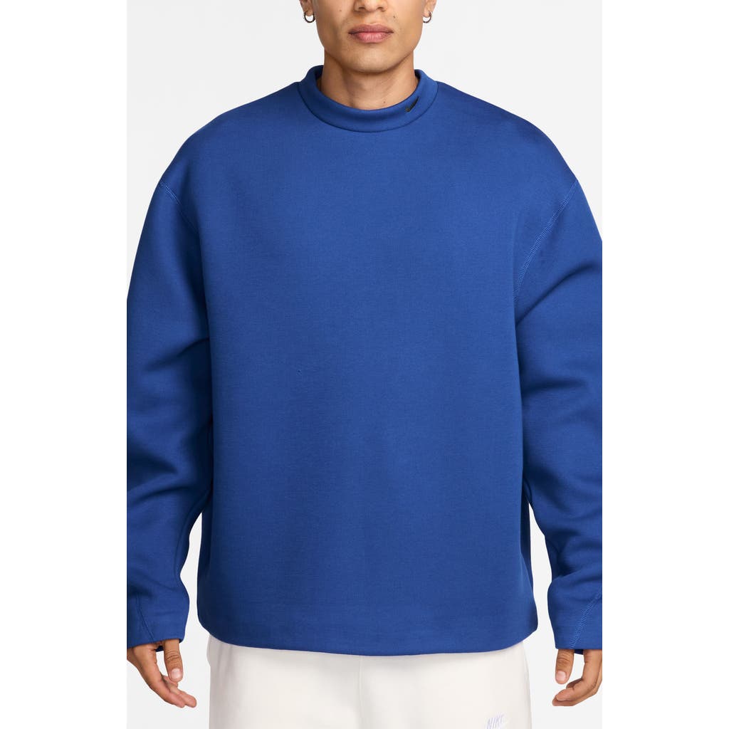 Nike Men's Tech Fleece Crew In Game Royal/black
