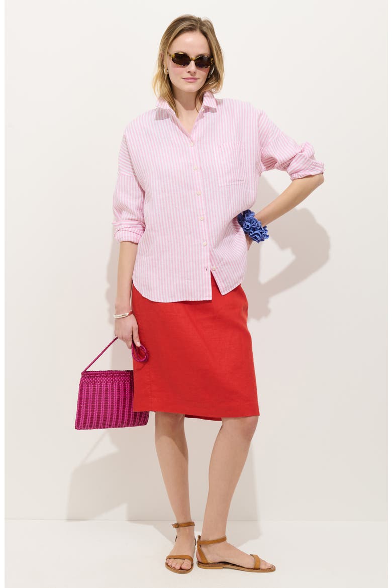Maya Linen Skirt, Alternate, color, CHILI