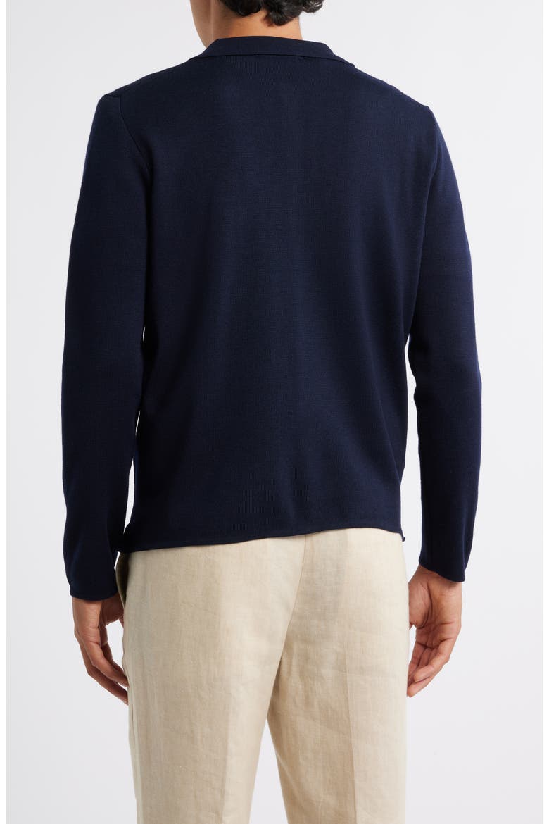 Slim Fit Cashwool® Knit Button-Up Shirt, Alternate, color, NAVY