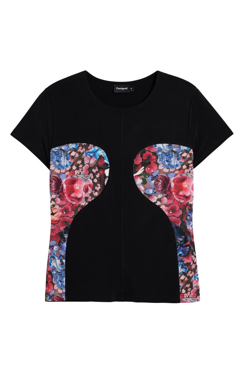Desigual Lacroix Print T-Shirt, Alternate, color, Black