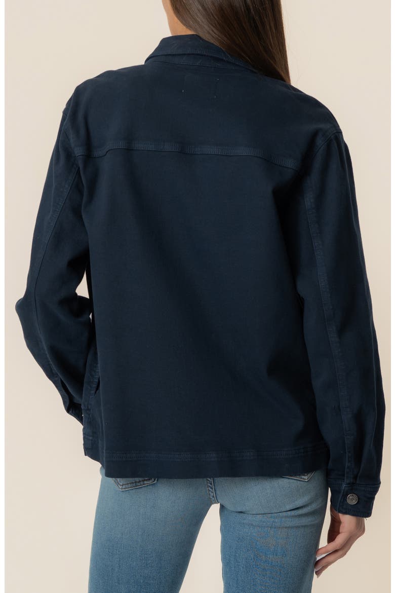 Barb Stretch Cotton Shirt Jacket, Alternate, color, NAVY
