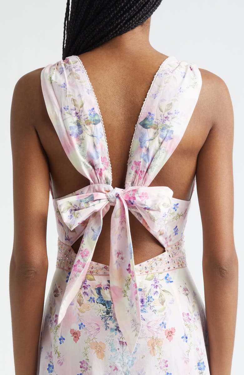 Camilla Palatial Pastels Two-Tier Organic Cotton Maxi Dress, Alternate, color, Palatial Pastels Palapast