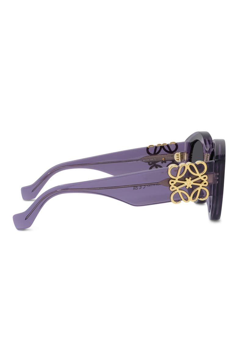 Anagram 50mm Round Sunglasses, Alternate, color, SHINY VIOLET / SMOKE