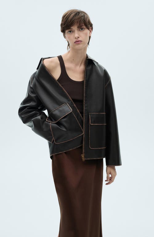 Mango Satin Midi Skirt In Chocolate