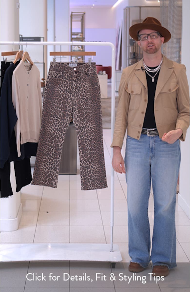 Shy Leopard Print Kick Flare Jeans, sales video thumbnail