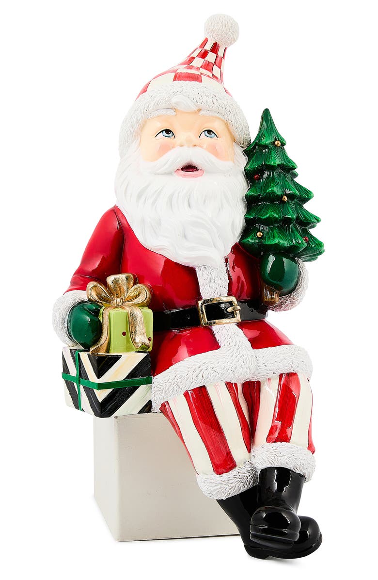 MACKENZIE CHILDS Check It Out Santa Ledge Sitter, Main, color, Red