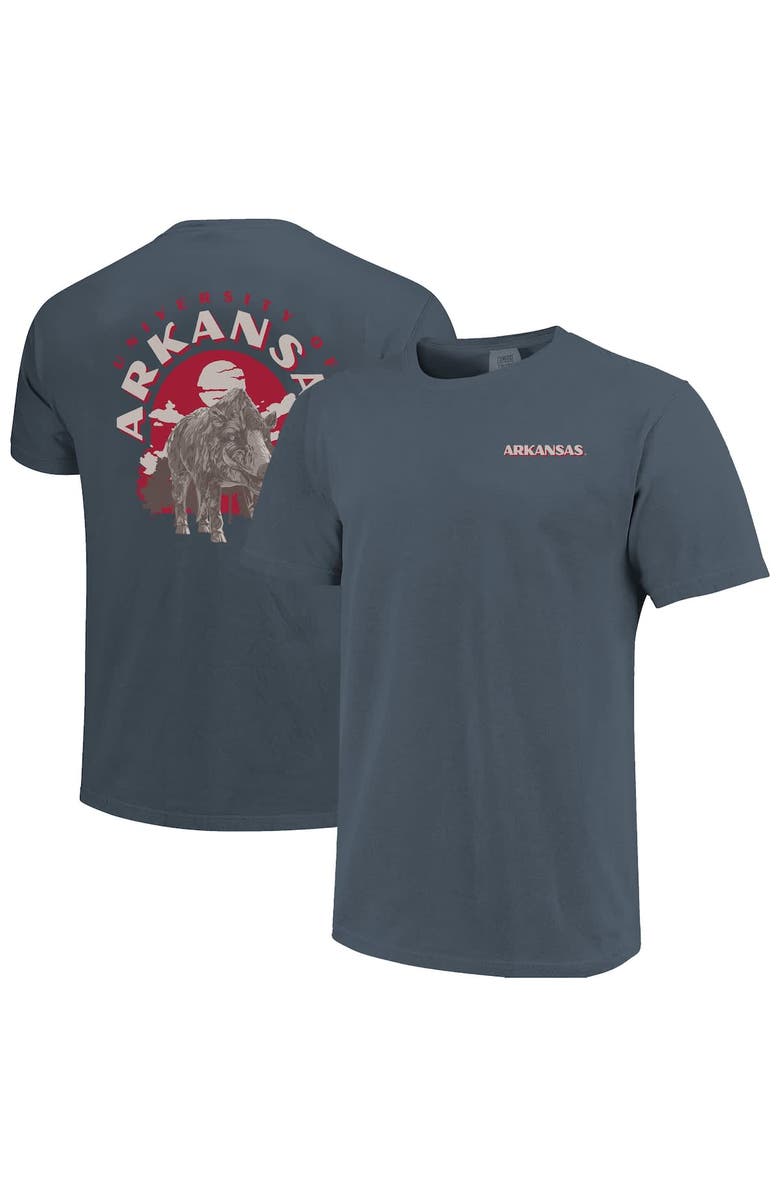 IMAGE ONE Men's Navy Arkansas Razorbacks Comfort Colors Team Statue T-Shirt, Alternate, color, Navy