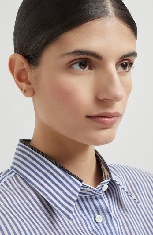 Brunello Cucinelli Organza Shirt In Azure