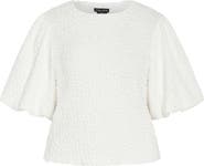 City Chic Chrissie Texture Puff Sleeve Top