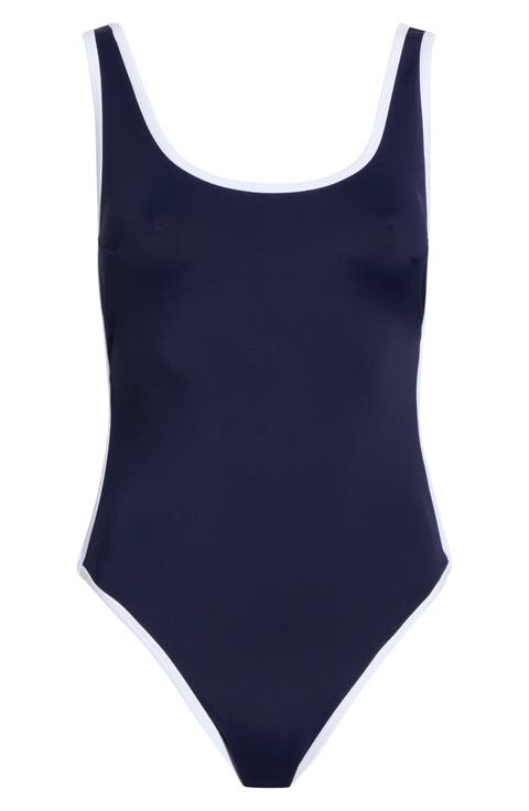 Varsity Layout One-Piece Swimsuit (Regular & Plus)